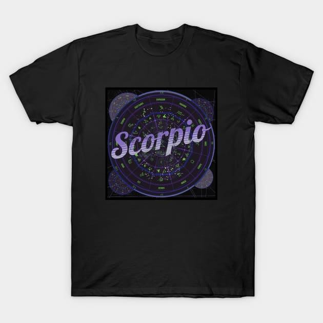 Scorpio Zodiac Astrology T-Shirt by Aurora X